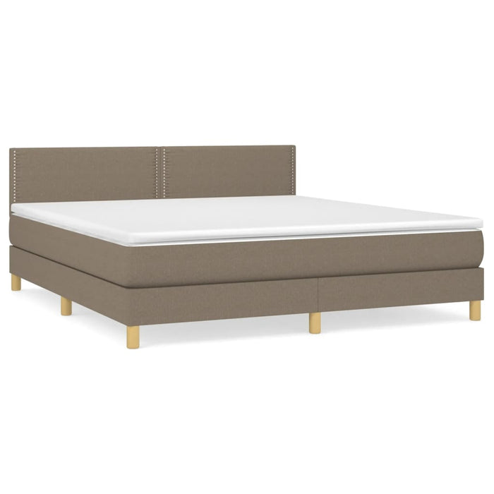 Pat continental cu saltea, gri taupe, 180x200 cm, textil - WALTI WALTI