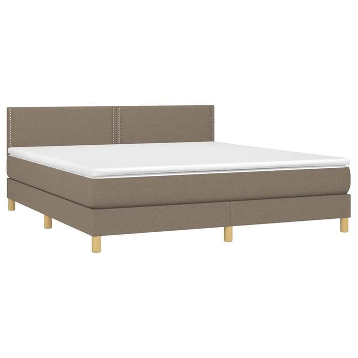 Pat continental cu saltea, gri taupe, 180x200 cm, textil - WALTI WALTI