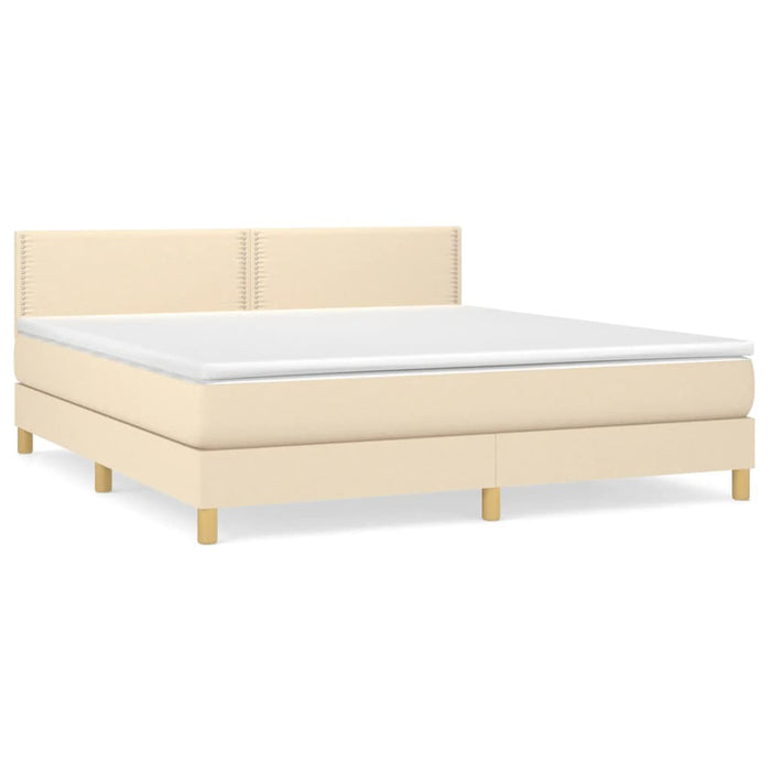 Pat continental cu saltea, crem, 180x200 cm, textil - WALTI WALTI