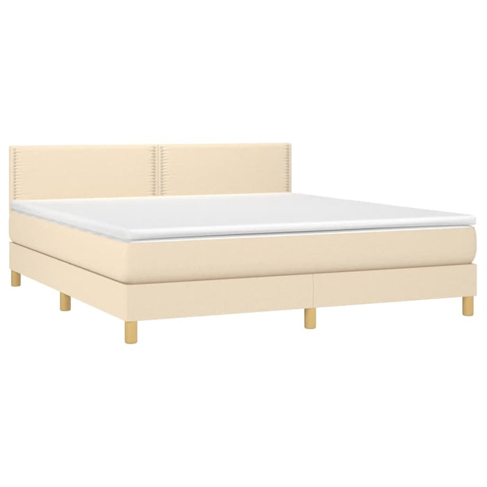 Pat continental cu saltea, crem, 180x200 cm, textil - WALTI WALTI
