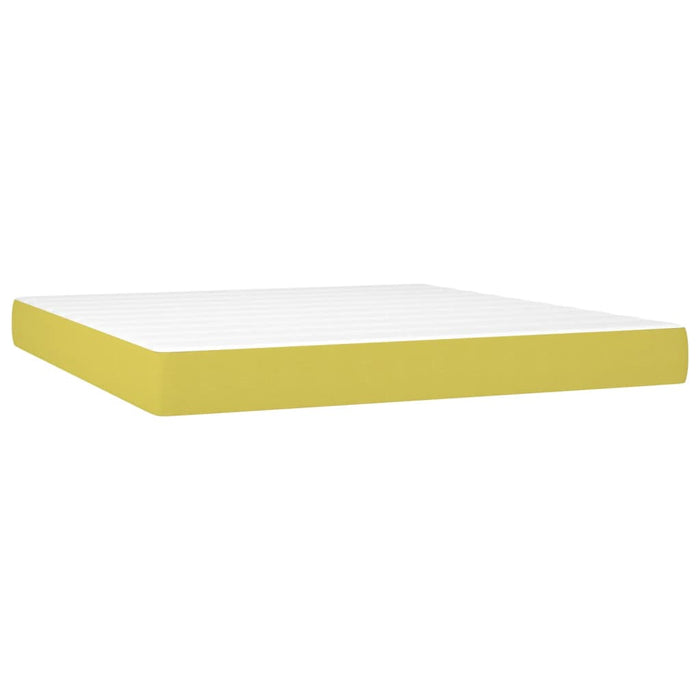Pat box spring cu saltea, verde, 180x200 cm, textil WALTI