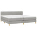 Pat box spring cu saltea, gri deschis, 200x200 cm, textil - WALTI WALTI
