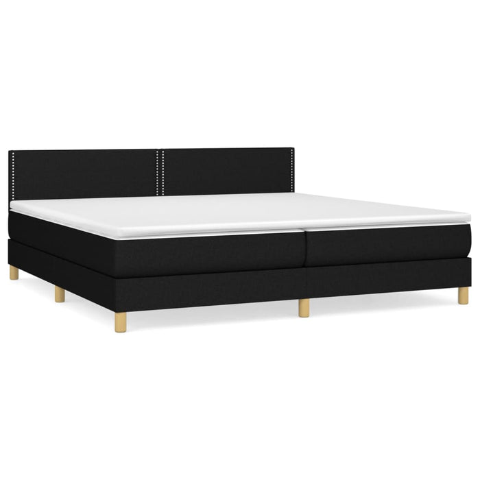 Pat box spring cu saltea, negru, 200x200 cm, textil - WALTI WALTI