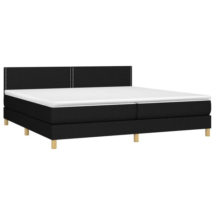 Pat box spring cu saltea, negru, 200x200 cm, textil - WALTI WALTI