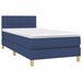 Pat box spring cu saltea, albastru, 80x200 cm, textil - WALTI WALTI