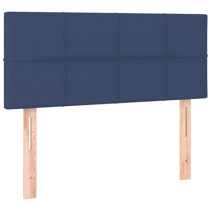 Pat box spring cu saltea, albastru, 80x200 cm, textil - WALTI WALTI