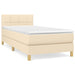 Pat box spring cu saltea, crem, 90x200 cm, textil - WALTI WALTI