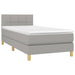 Pat box spring cu saltea, gri deschis, 100x200 cm, textil - WALTI WALTI