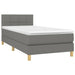 Pat box spring cu saltea, gri închis, 100x200 cm, textil - WALTI WALTI