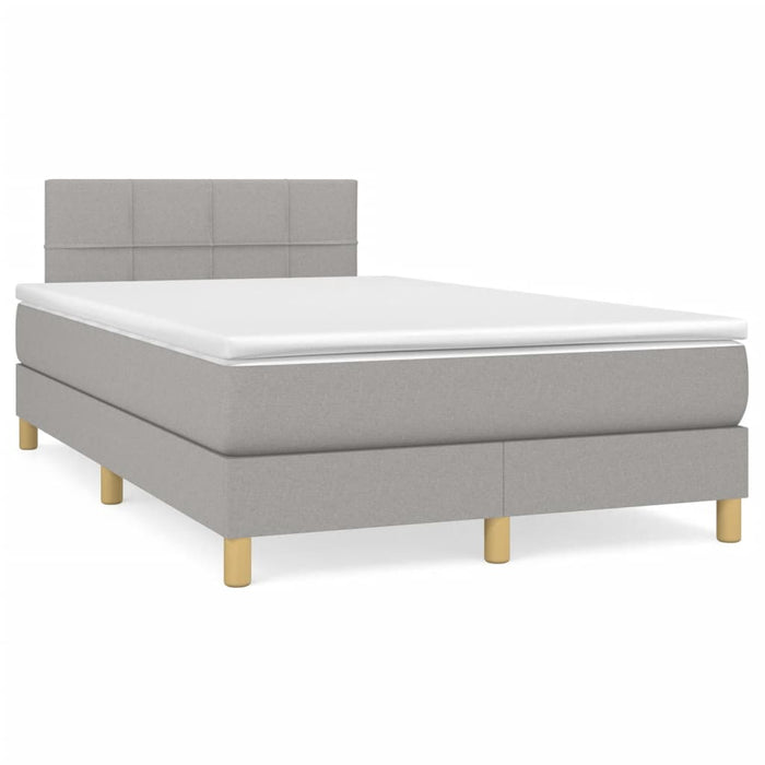 Pat box spring cu saltea, gri deschis, 120x200 cm, textil - WALTI WALTI