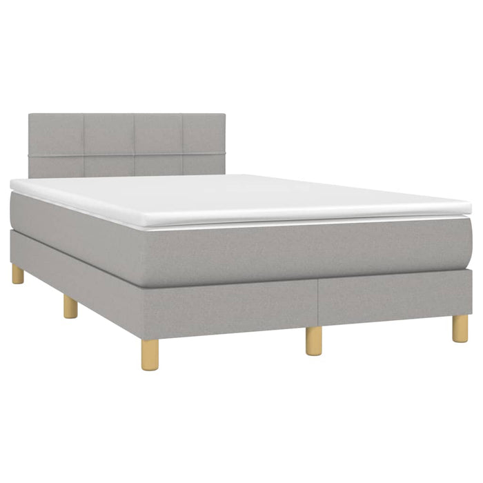 Pat box spring cu saltea, gri deschis, 120x200 cm, textil - WALTI WALTI