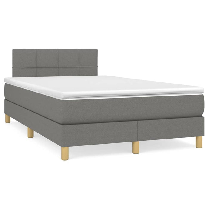 Pat box spring cu saltea, gri închis, 120x200 cm, textil - WALTI WALTI