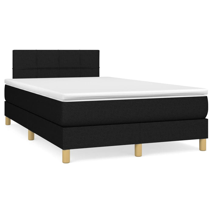 Pat box spring cu saltea, negru, 120x200 cm, textil - WALTI WALTI