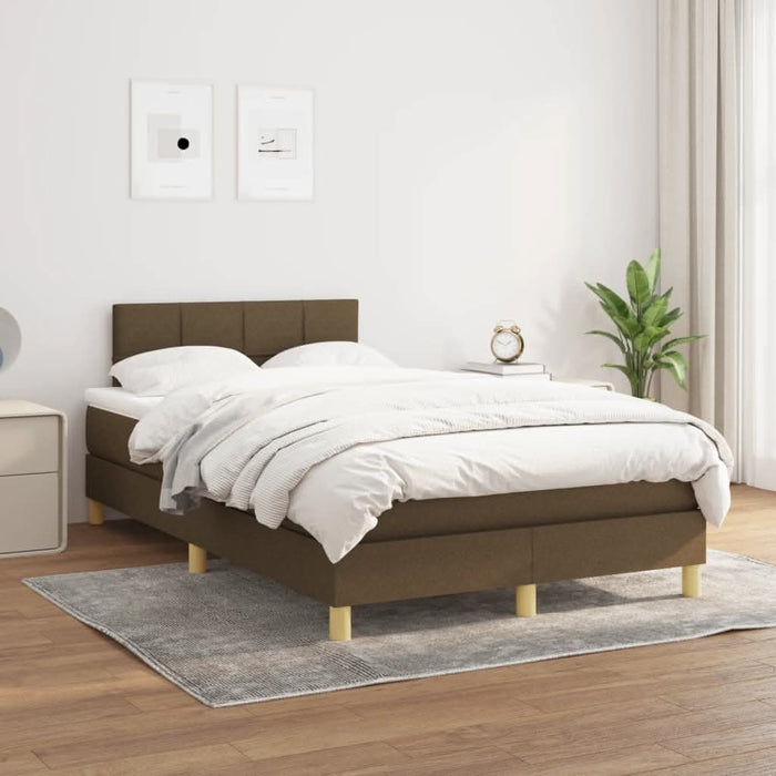 Pat box spring cu saltea, maro închis, 120x200 cm, textil - WALTI WALTI