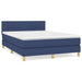 Pat box spring cu saltea, albastru, 140x200 cm, textil - WALTI WALTI