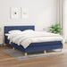 Pat box spring cu saltea, albastru, 140x200 cm, textil - WALTI WALTI