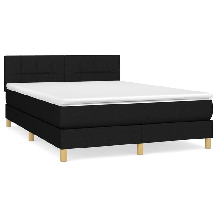 Pat box spring cu saltea, negru, 140x200 cm, textil - WALTI WALTI