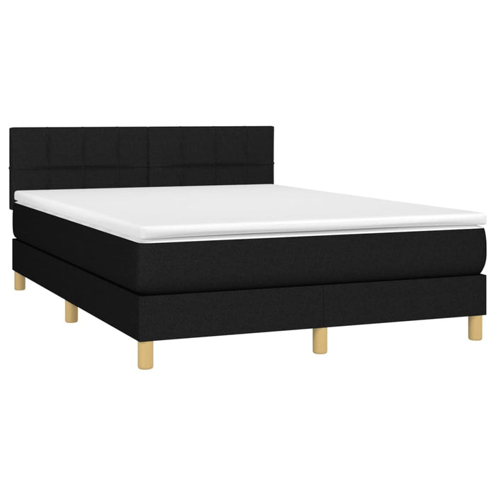 Pat box spring cu saltea, negru, 140x200 cm, textil - WALTI WALTI