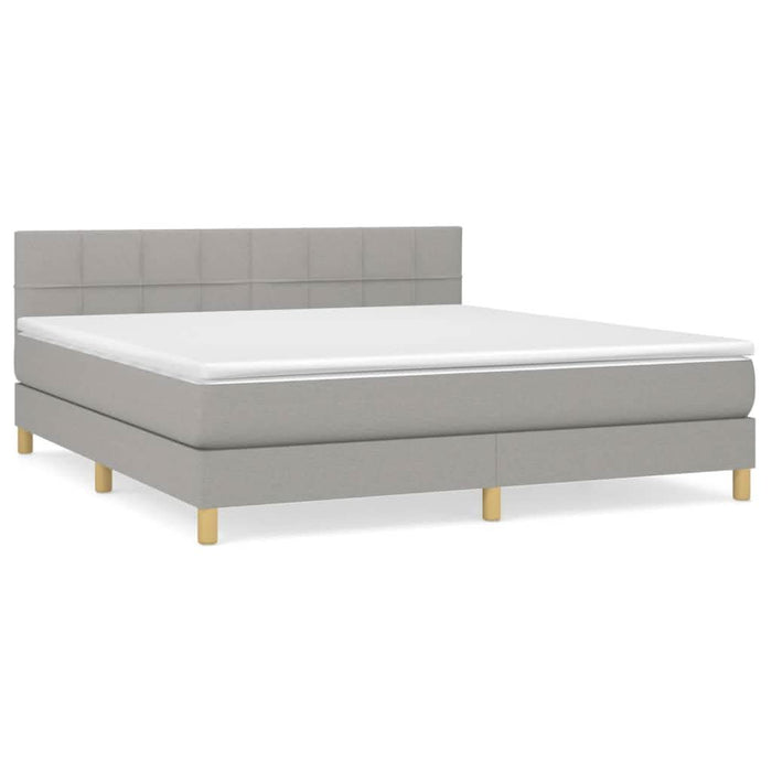 Pat continental cu saltea, gri deschis, 160x200 cm, textil - WALTI WALTI