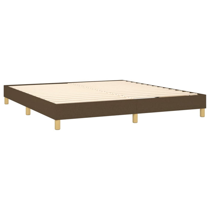 Pat box spring cu saltea, maro închis, 160x200 cm, textil WALTI