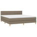 Pat box spring cu saltea, gri taupe, 160x200 cm material textil - WALTI WALTI