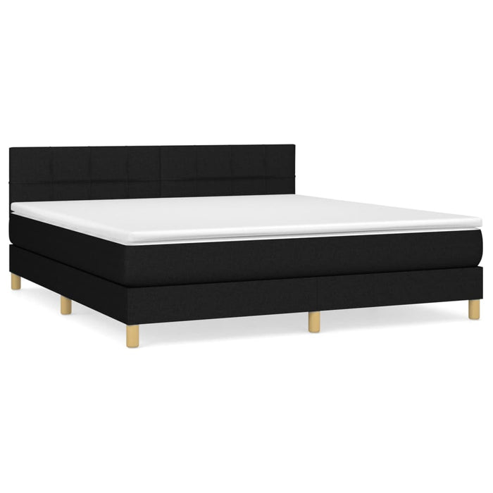 Pat box spring cu saltea, negru, 180x200 cm, catifea - WALTI WALTI