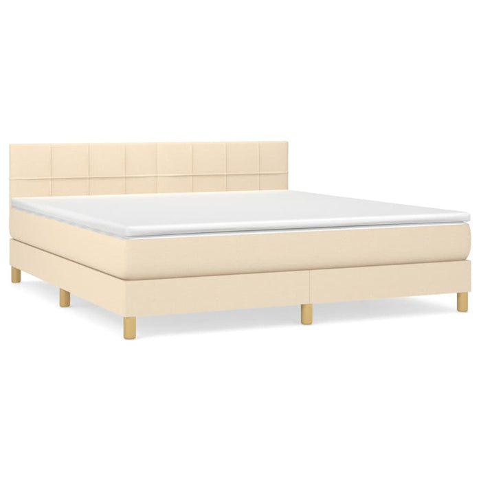 Pat continental cu saltea, crem, 180x200 cm, textil - WALTI WALTI