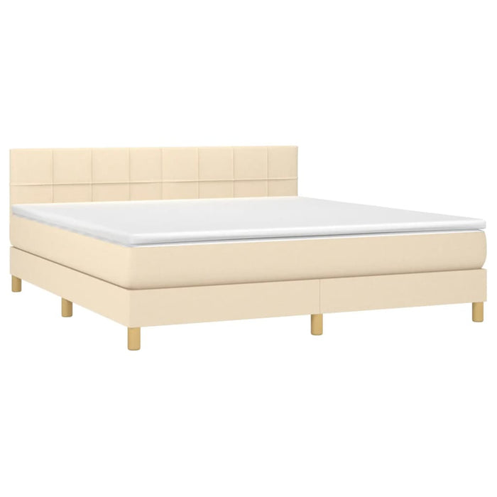 Pat continental cu saltea, crem, 180x200 cm, textil - WALTI WALTI