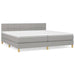 Pat box spring cu saltea, gri deschis, 200x200 cm, textil - WALTI WALTI