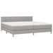 Pat box spring cu saltea, gri deschis, 200x200 cm, textil - WALTI WALTI