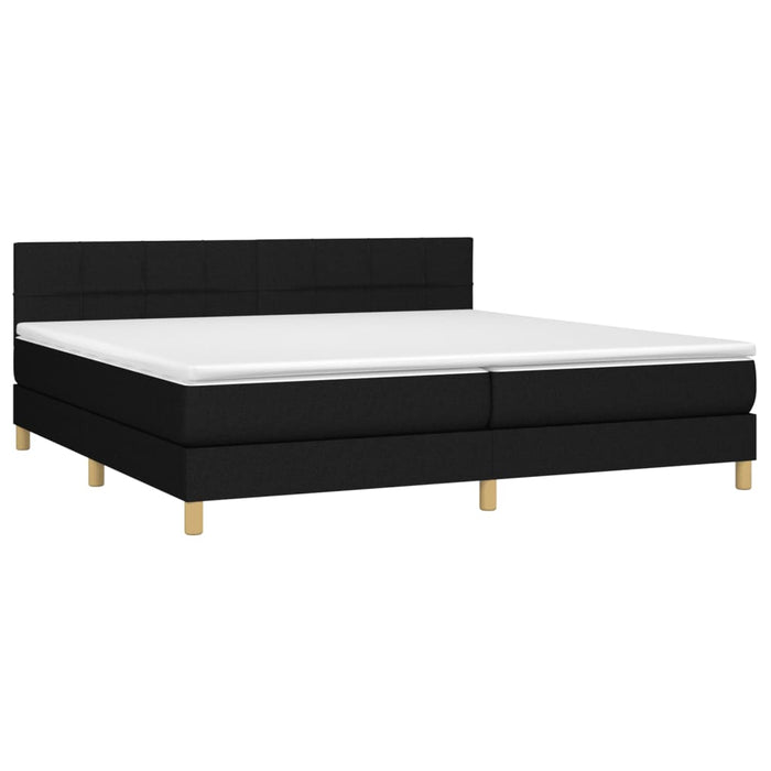 Pat box spring cu saltea, negru, 200x200 cm, textil - WALTI WALTI
