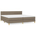Pat box spring cu saltea, gri taupe, 200x200 cm, textil - WALTI WALTI