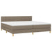 Pat box spring cu saltea, gri taupe, 200x200 cm, textil - WALTI WALTI