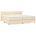 Pat box spring cu saltea, crem, 200x200 cm, textil - WALTI WALTI