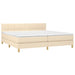 Pat box spring cu saltea, crem, 200x200 cm, textil - WALTI WALTI