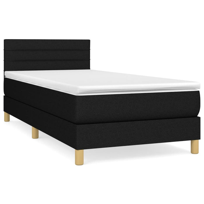 Pat box spring cu saltea, negru, 80x200 cm, textil - WALTI WALTI