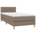 Pat box spring cu saltea, gri taupe, 80x200 cm, textil - WALTI WALTI