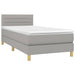 Pat box spring cu saltea, gri deschis, 90x200 cm, textil - WALTI WALTI