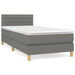 Pat box spring cu saltea, gri închis, 90x200 cm, textil - WALTI WALTI