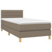 Pat box spring cu saltea, gri taupe, 90x200 cm, textil - WALTI WALTI