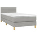Pat box spring cu saltea, gri deschis, 100x200 cm, textil - WALTI WALTI