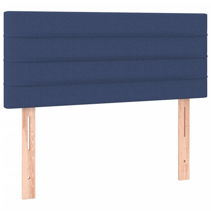 Pat box spring cu saltea, albastru, 100x200 cm, textil WALTI