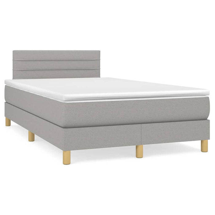 Pat box spring cu saltea, gri deschis, 120x200 cm, textil - WALTI WALTI