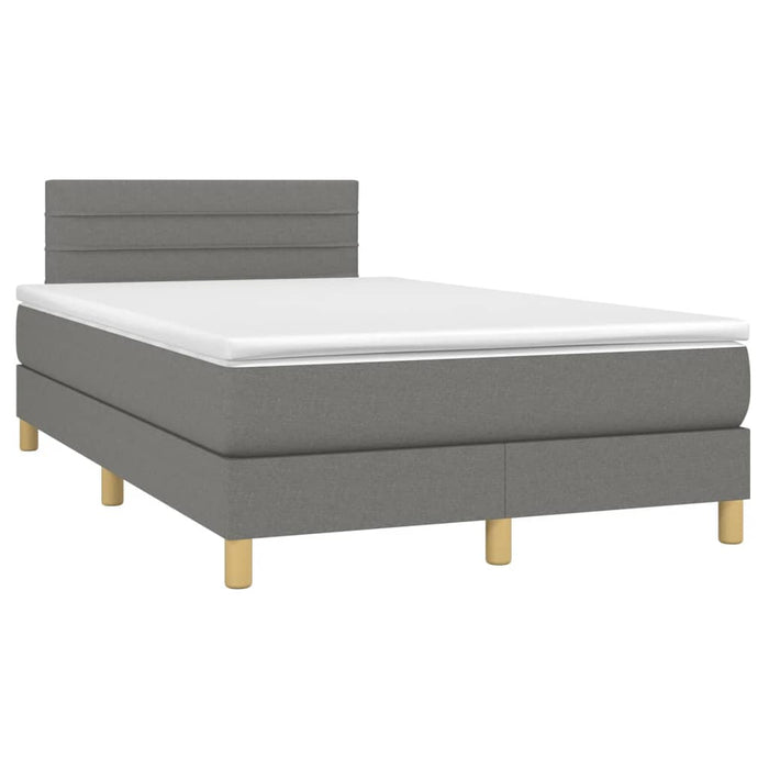 Pat box spring cu saltea, gri închis, 120x200 cm, textil - WALTI WALTI