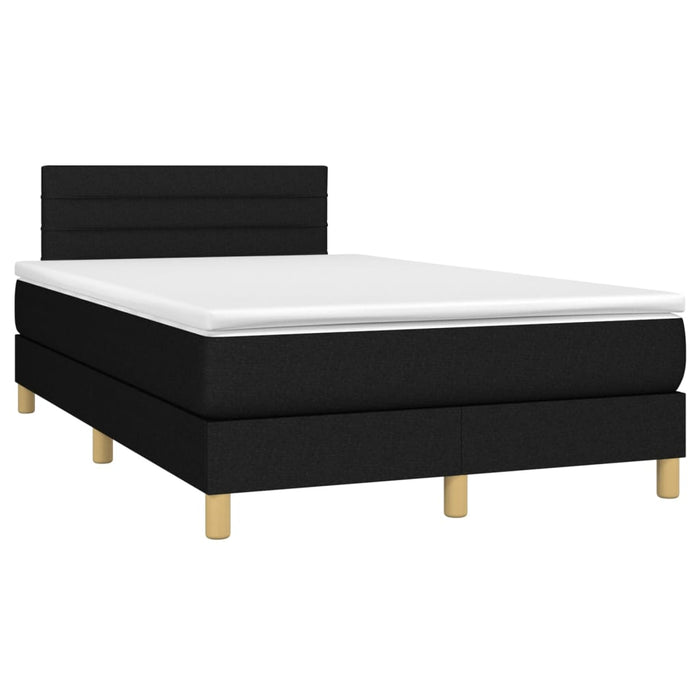 Pat box spring cu saltea, negru, 120x200 cm, textil - WALTI WALTI