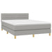 Pat box spring cu saltea, gri deschis, 140x190 cm, textil - WALTI WALTI