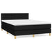 Pat box spring cu saltea, negru, 140x190 cm, textil - WALTI WALTI