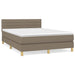 Pat box spring cu saltea, gri taupe, 140x200 cm, textil - WALTI WALTI