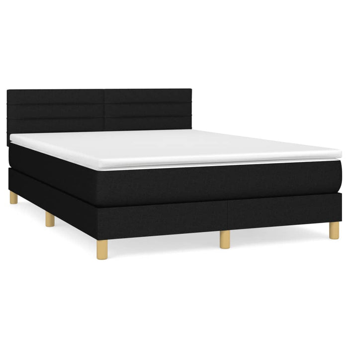 Pat box spring cu saltea, negru, 140x200 cm, textil - WALTI WALTI