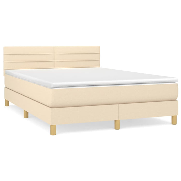 Pat continental cu saltea, crem, 140x200 cm, material textil - WALTI WALTI